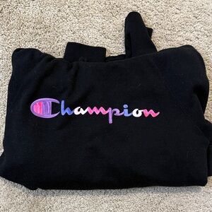 Champion Black Sweatshirt with Vibrant Logo